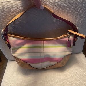 Coach Multicolor Striped Shoulder Bag